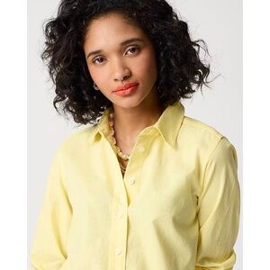 NWT!! J. CREW Factory Linen Blend Button-Up Shirt Top Solid Yellow X-Large